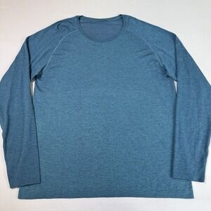 Lululemon Shirt Mens XXL Teal Metal Vent Tech Long Sleeve Performance Training